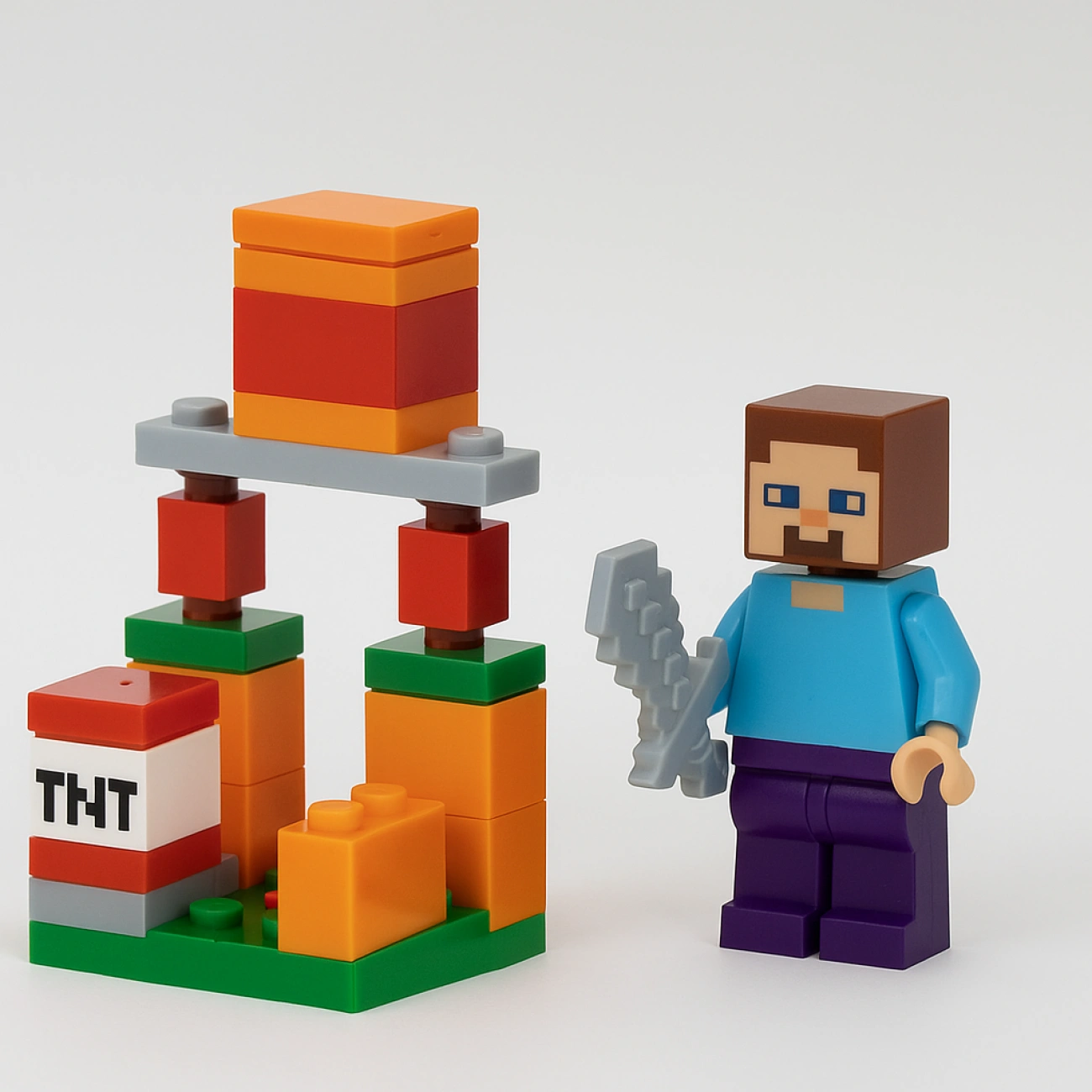 Конструктор для детей Крепость под обстрелом в стиле Minecraft 38 эл. (66117G)