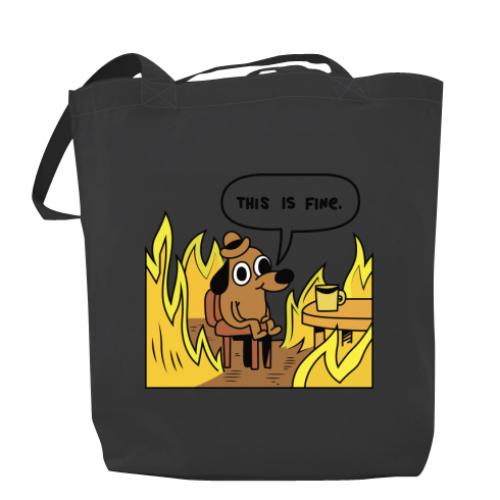 Шоппер This is fine 37х41 см Темно-серый (16760037-28-47542)