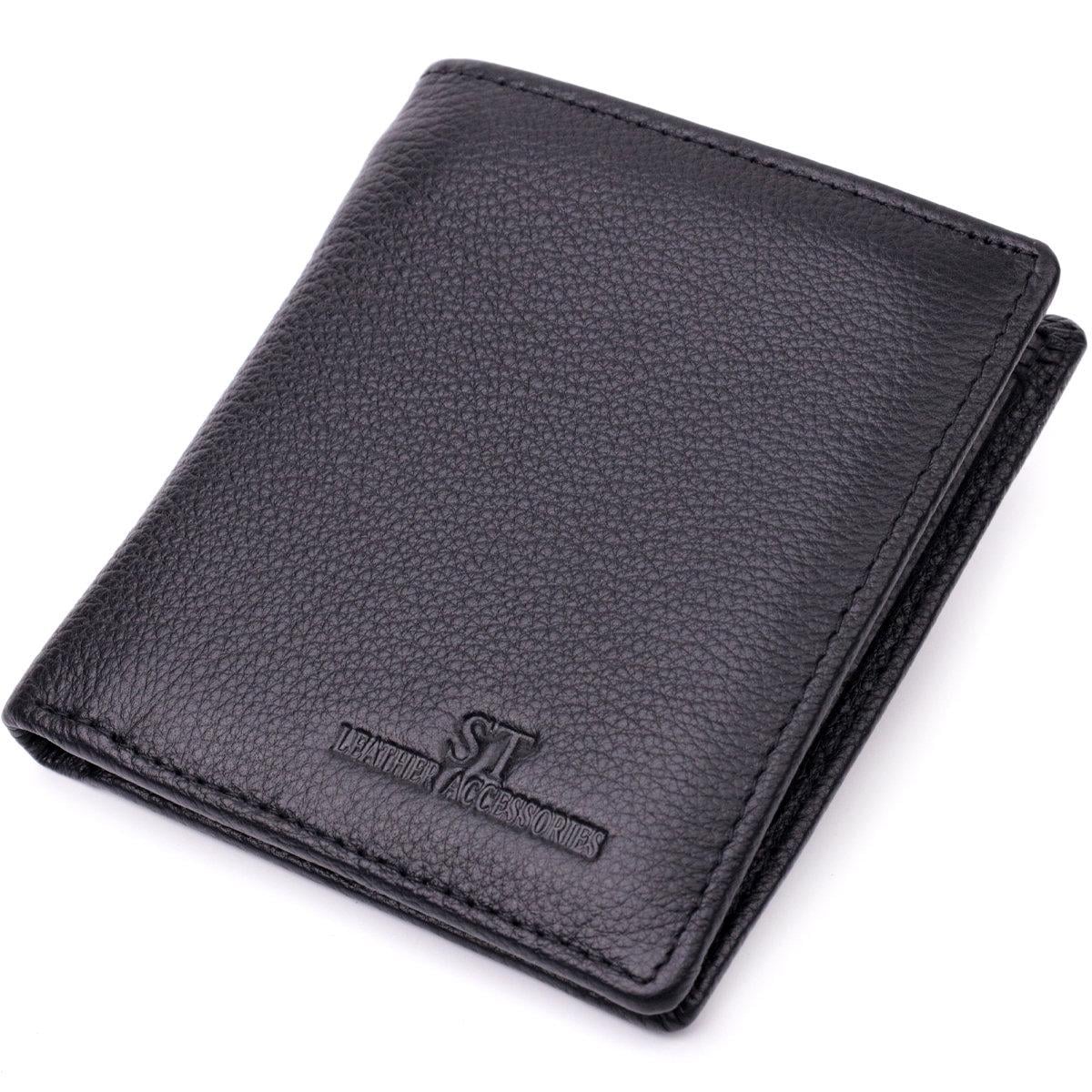 Кошелек женский ST Leather 19466 на магните из натуральной кожи Черный (168-136-19466)