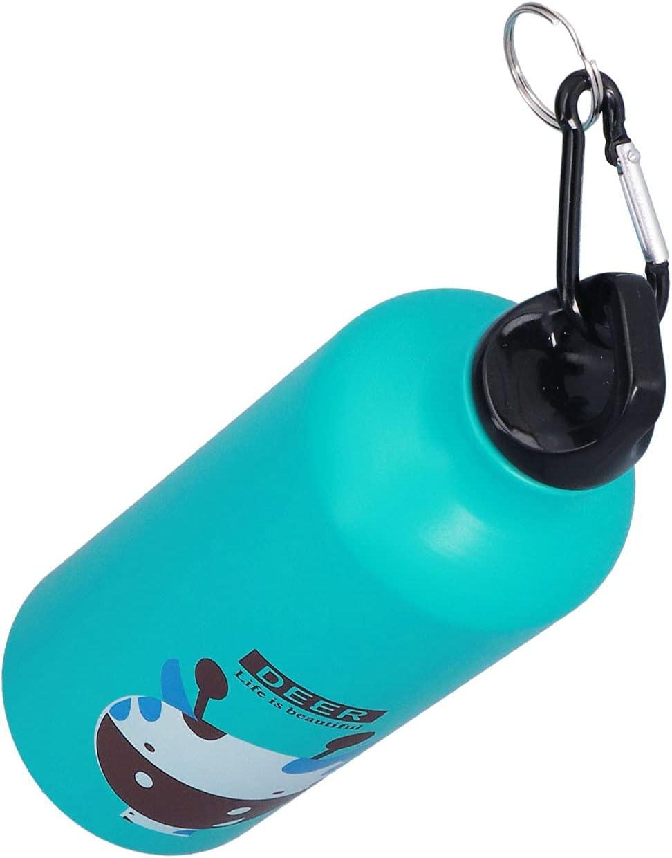 Пляшка для води Жираф із карабіном 500 мл Блакитний - фото 3