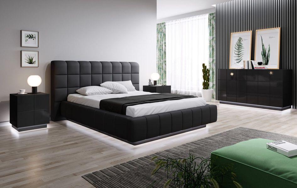 Комод Cama Meble Reja 2D на подіумі фрезована МДФ Чорний глянець - фото 5