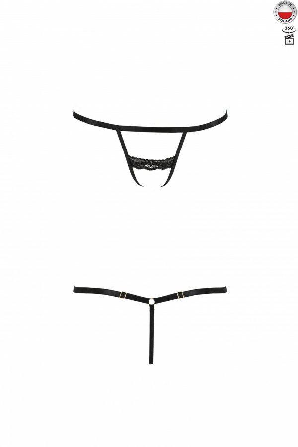 Трусики-стрепы Passion Exclusive SHELLY THONG S/M Black - фото 2