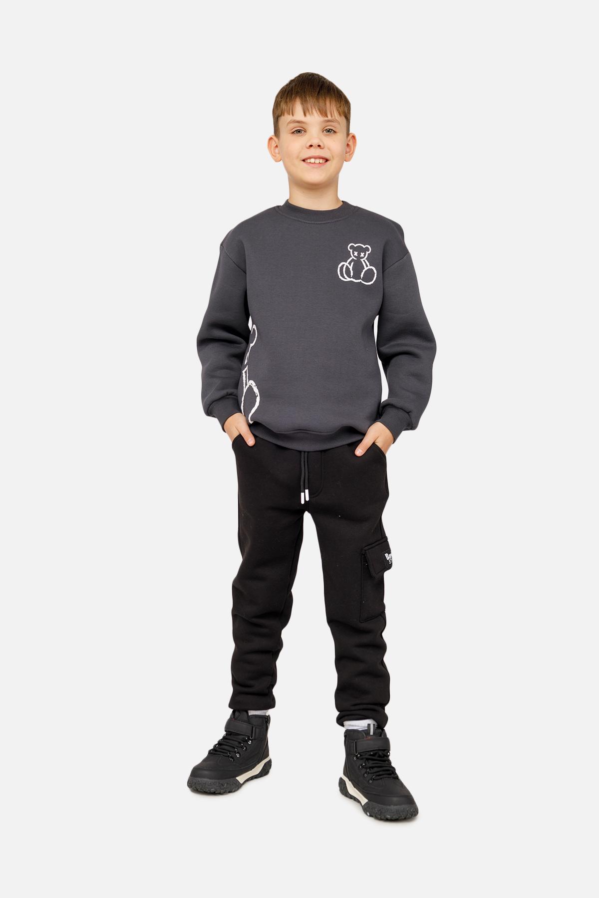 Свитшот для мальчика ЦБ-00261386 128 см Графит (28576510)