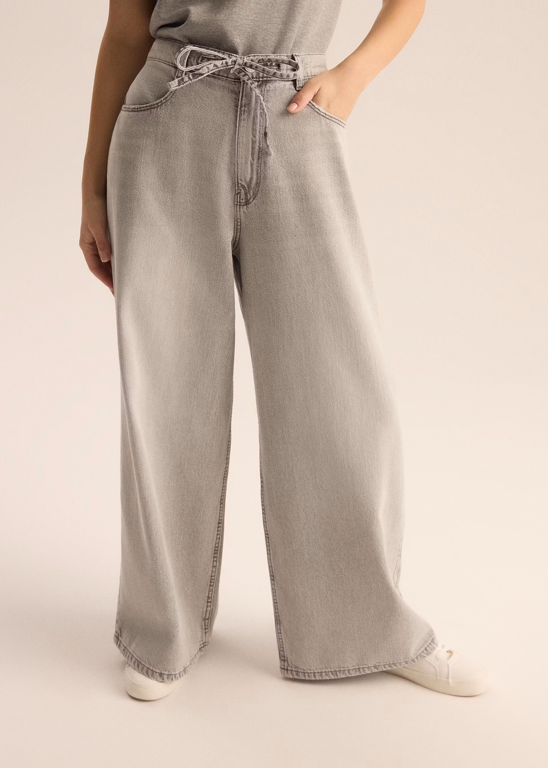 Джинсы женские свободного кроя Diverse STROTEK р. 34 Светло-серый (5905384175694)