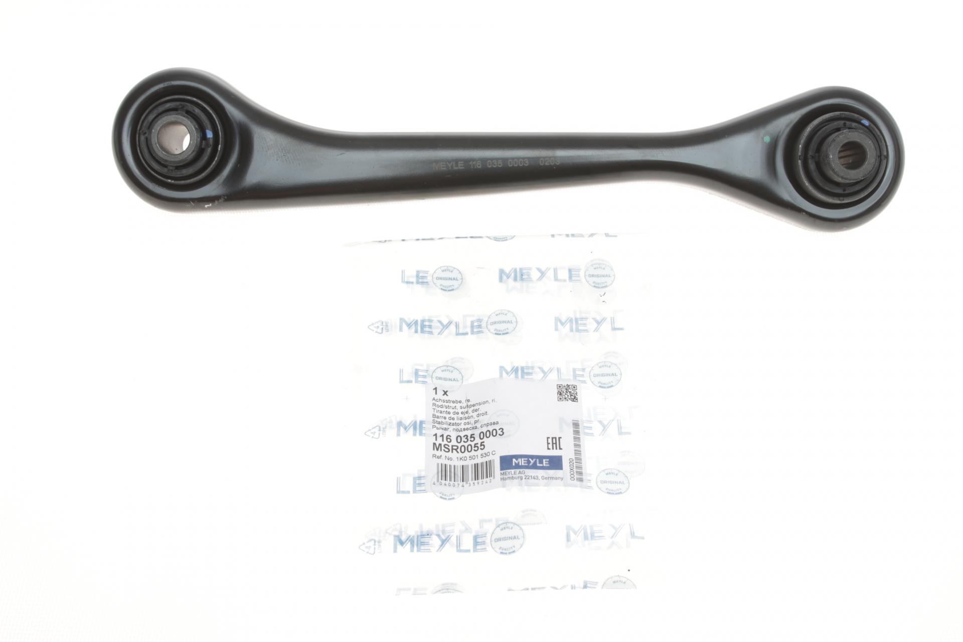 Важіль підвіски Meyle задній/знизу R Audi A3/Q3/Skoda Octavia II/SuperB/VW Golf V/VI/Passat/Touran 03- (116 035 0003)