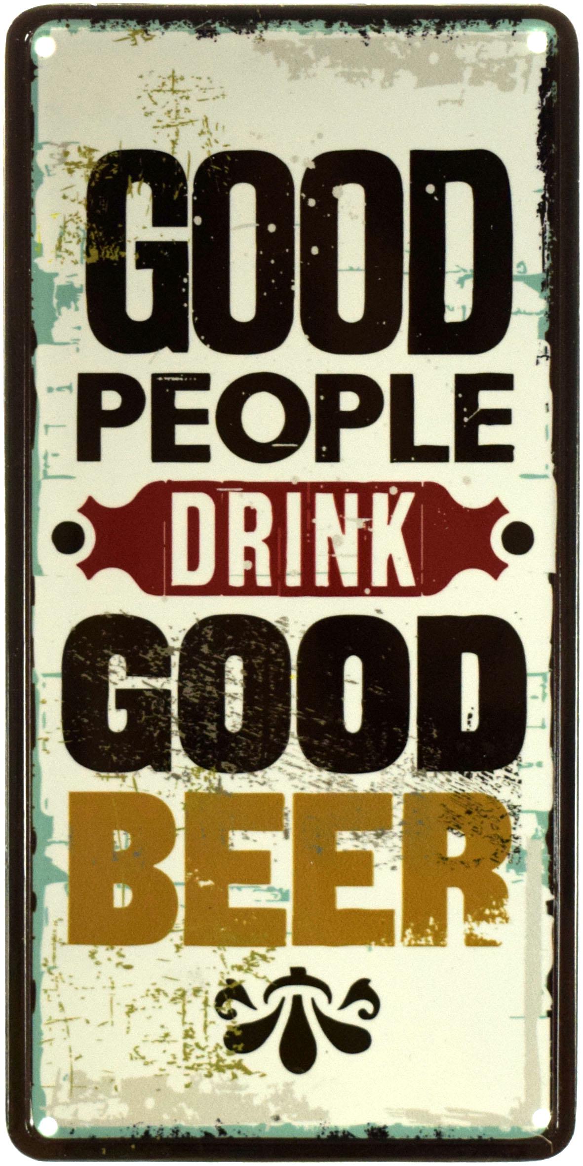 Табличка металева Хороші Люди П'ють Хороше Пиво/Good People Drink Good Beer 15x30 см