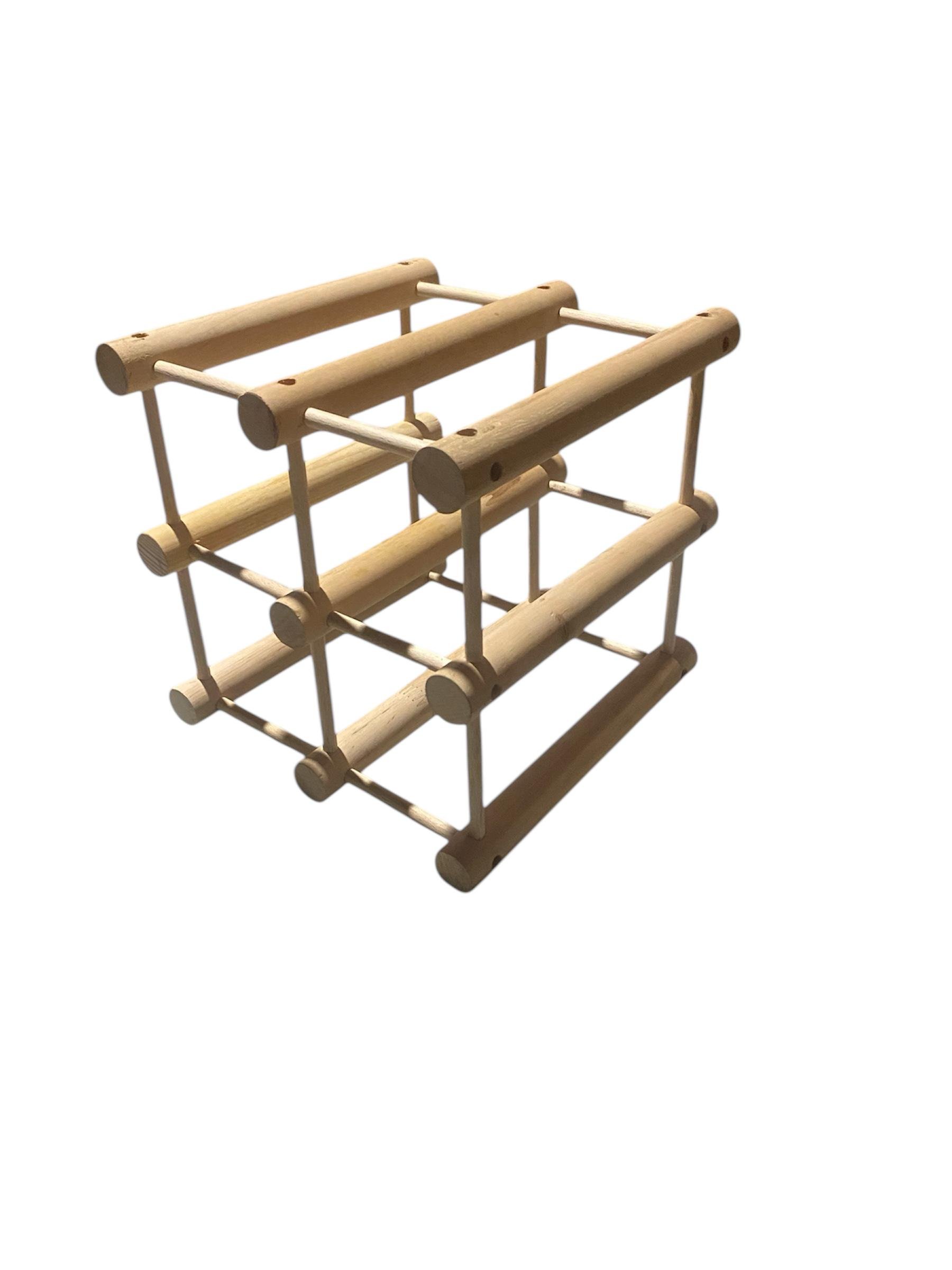 Етажерка для вина в скандинавському стилі на 6 пляшок дерев'яна (31016652)