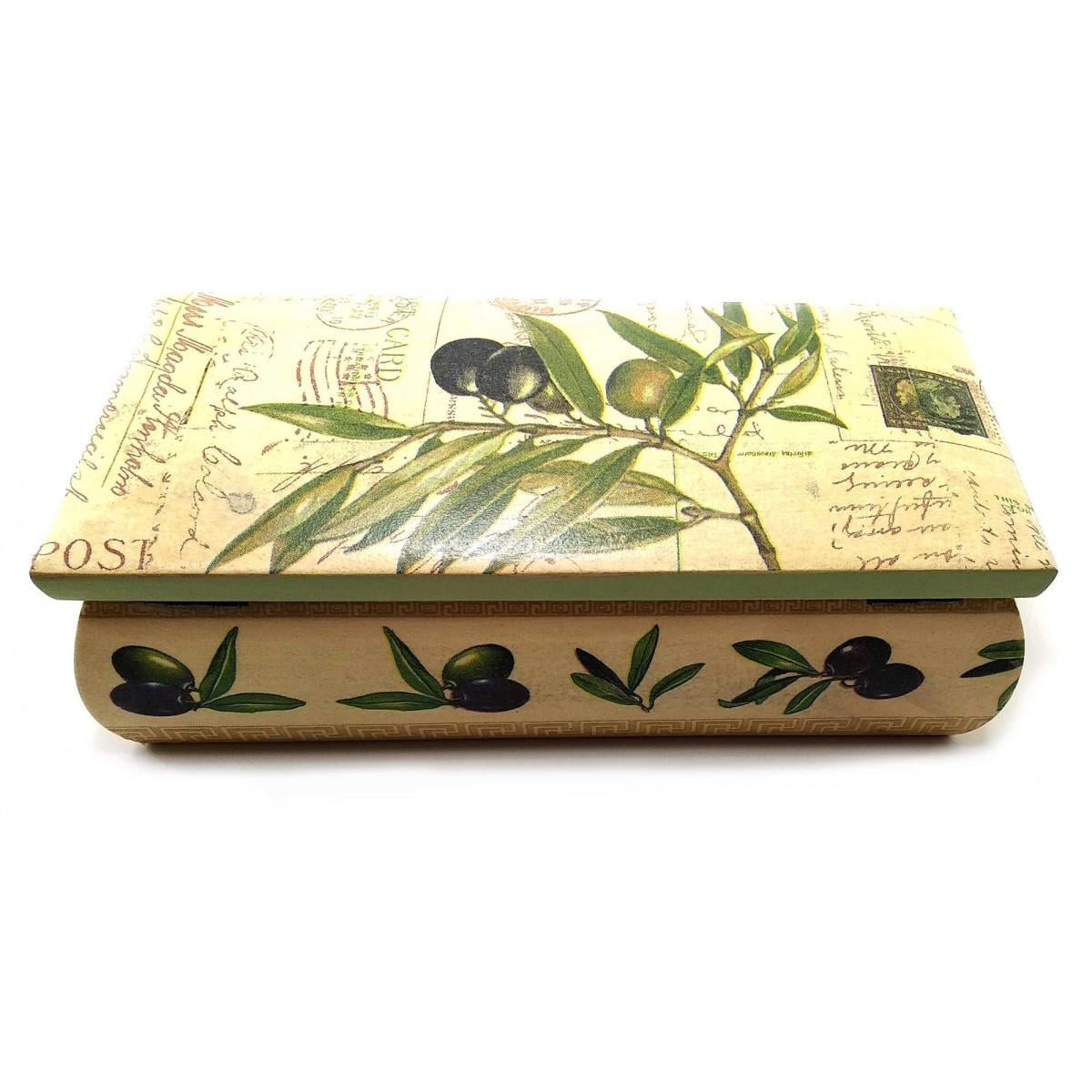 Шкатулка з масиву дерева оливки 9х16х7,5 см