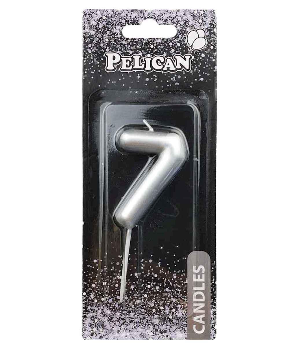 Свеча для торта Pelican 7 6 см Серебристый (866027)