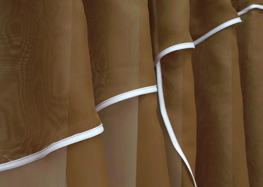 Комплект штор на кухню тюль/ламбрекен 280х170 см Коричневый/Белый (064к 52-1032) - фото 5 Комплект штор на кухню тюль/ламбрекен 280х170 см Коричневый/Белый (064к 52-1032) - фото 5