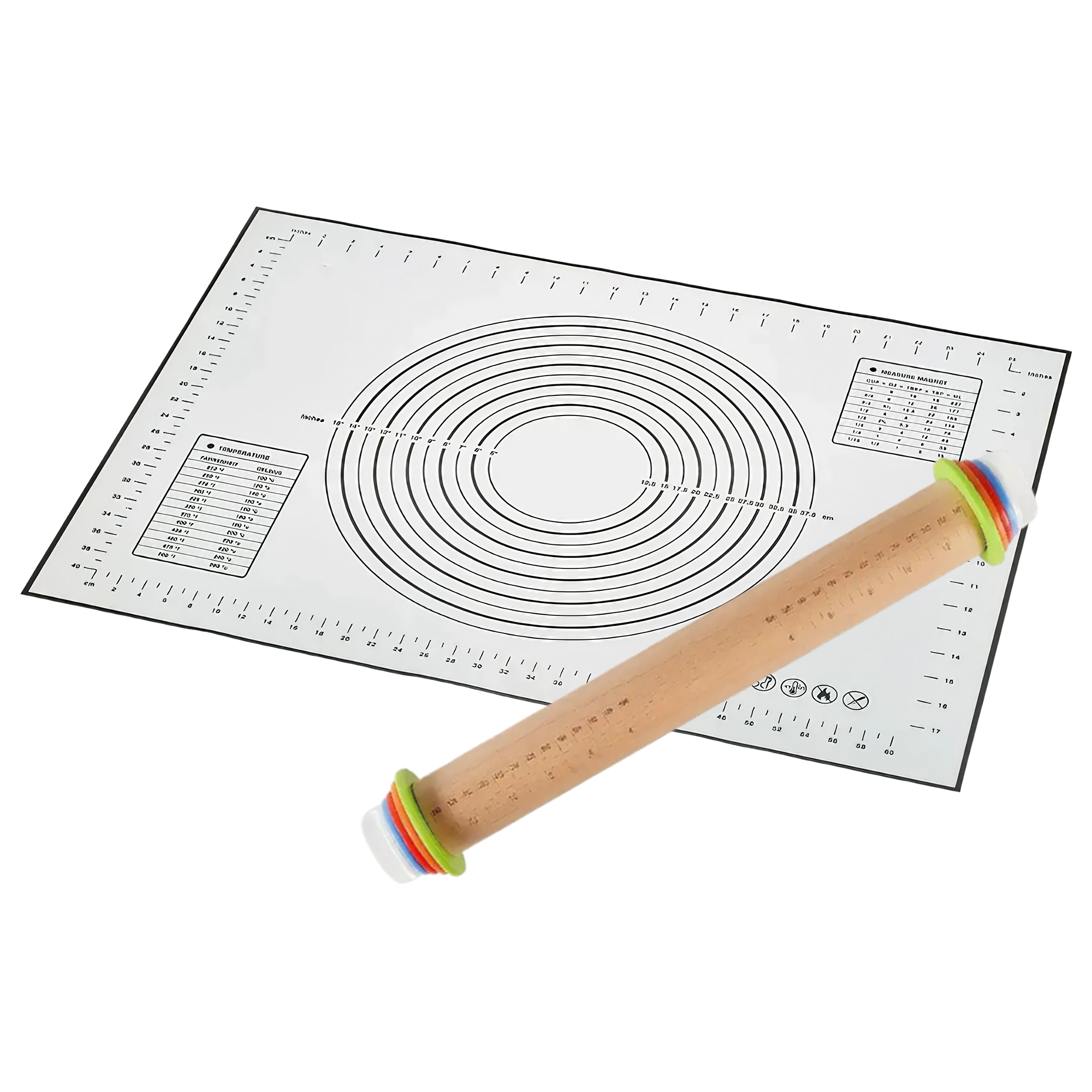 Качалка деревянная Ari/Ana с кольцами для регулировки толщины раскатки