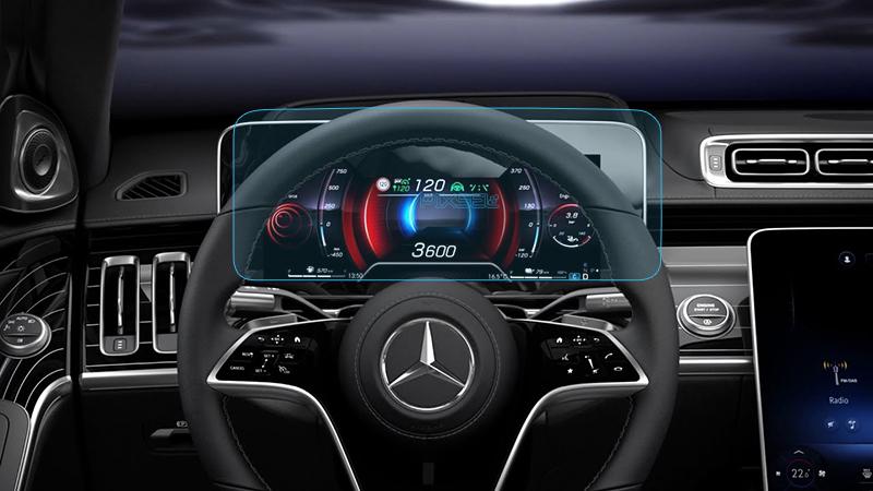 Стекло защитное Pixsel гибридный глянец на приборную панель Mercedes Benz S CLASS 15,5“ 2020