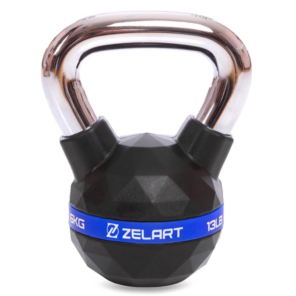 Гиря тренировочная Zelart FI-1973-6 сплошная с полиуретановым покрытием и хромированной ручкой 6 кг (2522949962_rn_2) Гиря тренировочная Zelart FI-1973-6 сплошная с полиуретановым покрытием и хромированной ручкой 6 кг (2522949962_rn_2)