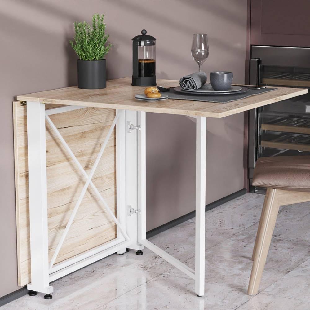 Стол-книга трансформер Ferrum-decor Орион 2 металл/ДСП 16 мм 750x1520x730 мм Белый/Дуб Сан-Марино (FRD-104591)