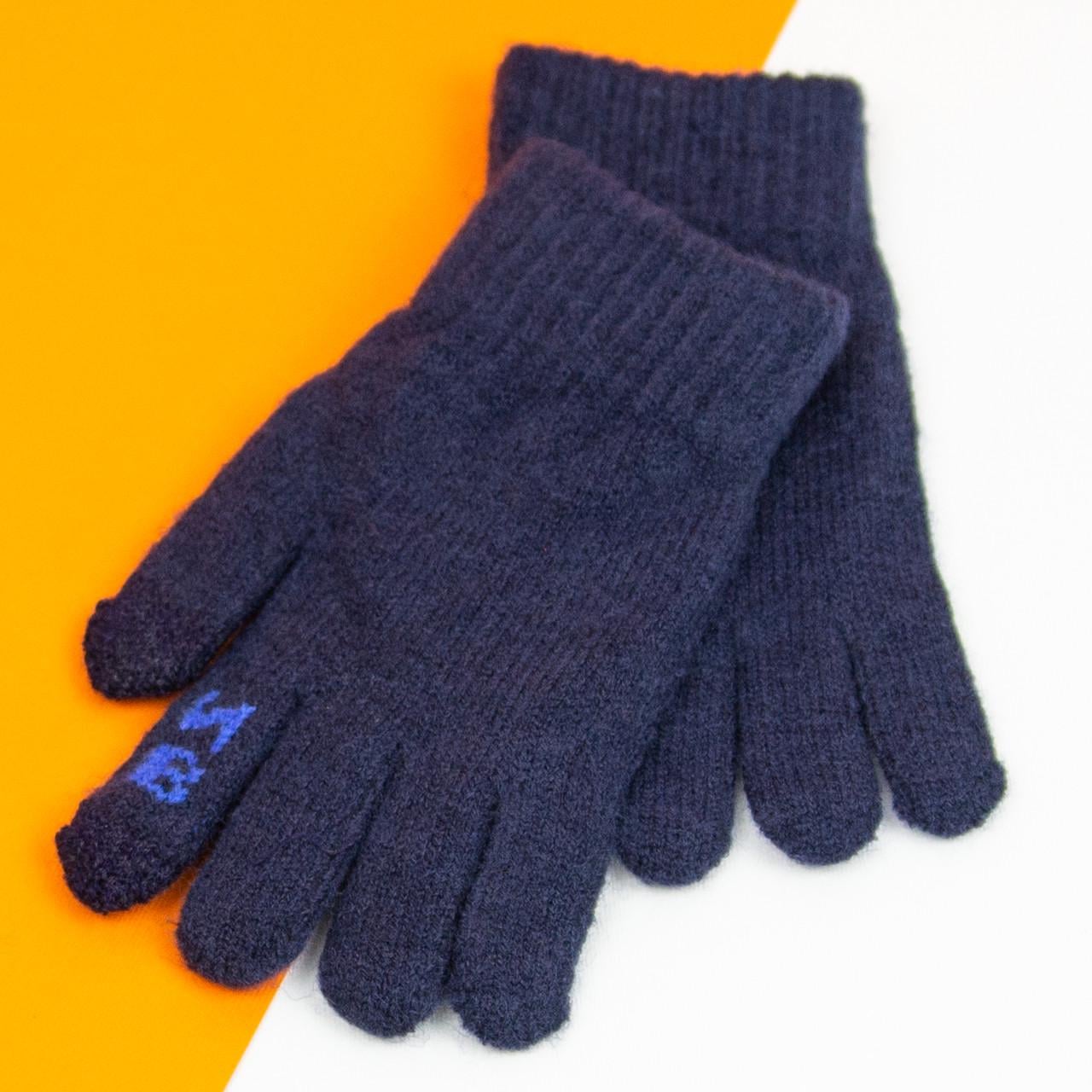 Перчатки для мальчиков на 9-11 лет для сенсорных телефонов 21-7-17а Синий (DR010057)