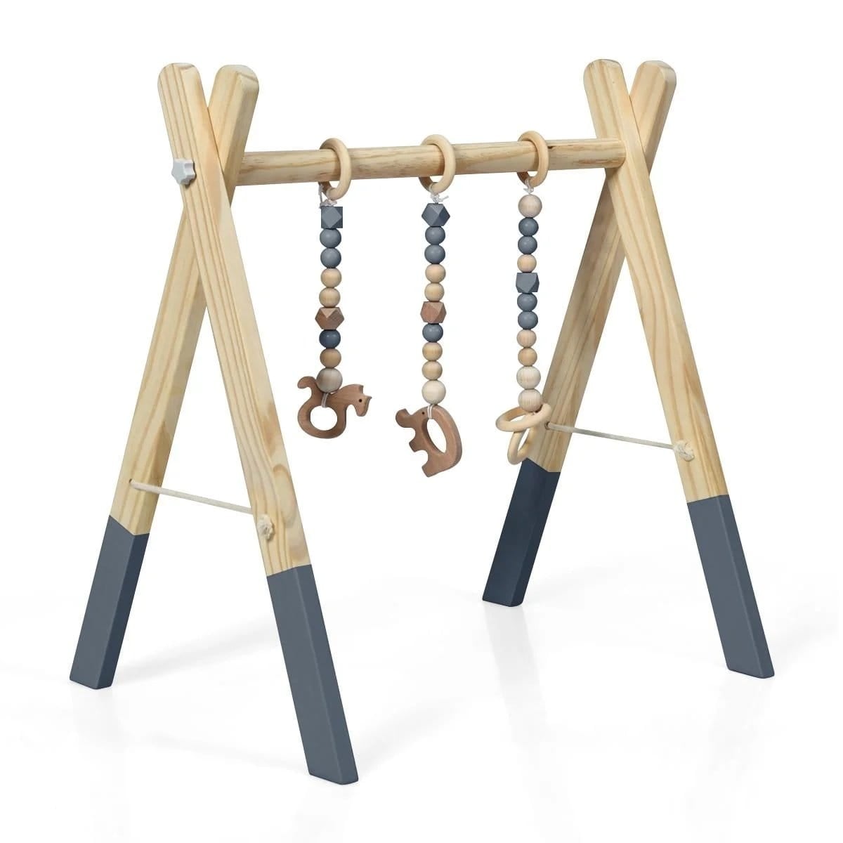Стойка детская Costway с подвесными сенсорными игрушками деревянная (COSTWAY-KIDS-0881)