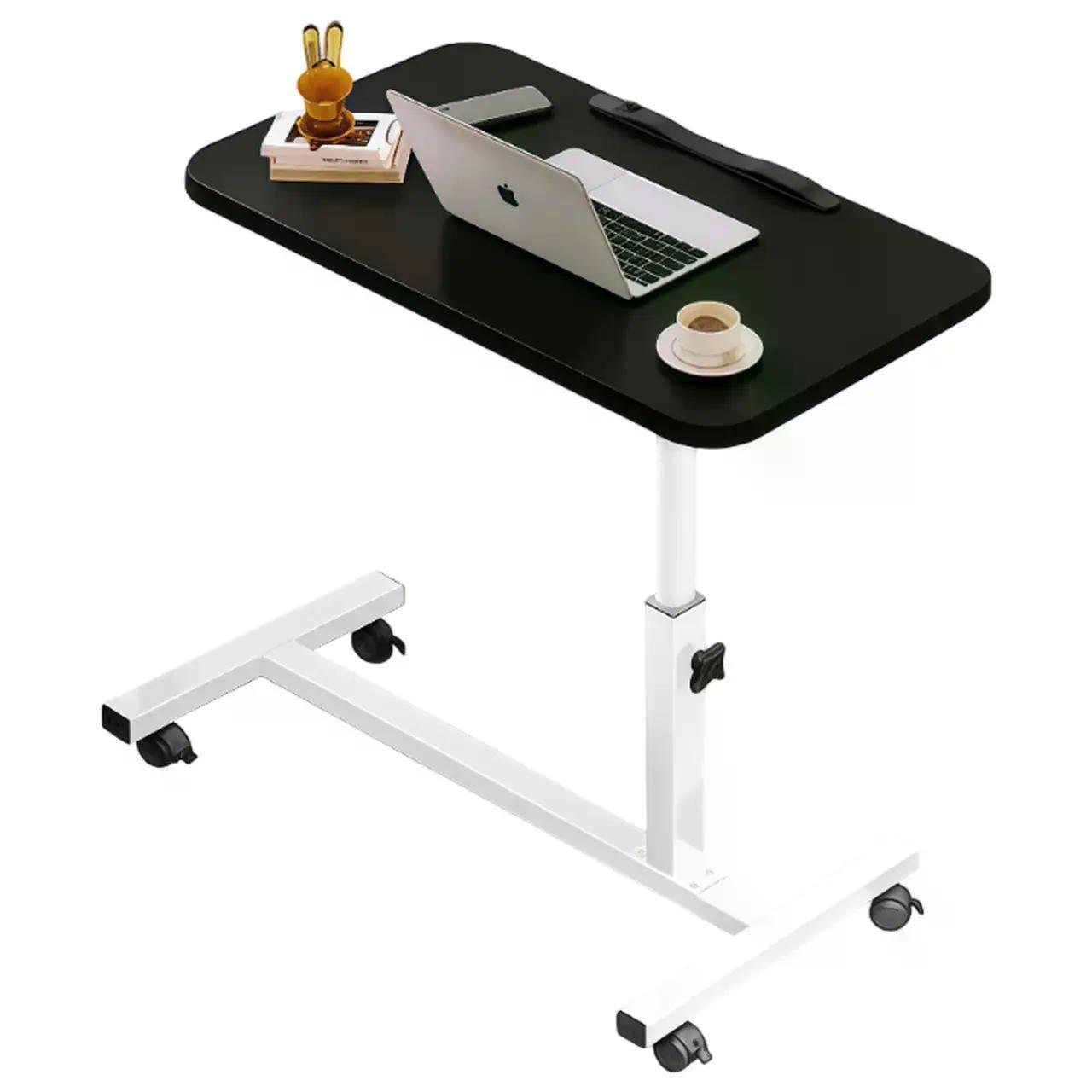 Стол приставной для ноутбука на колесах с регулировкой высоты 60х40х90 см (16805)