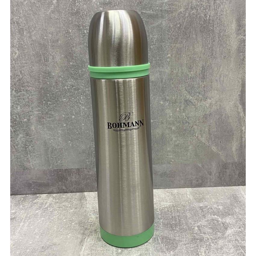 Термос питьевой Bohmann BH-4491 из нержавеющей стали 800 мл Стальной/Зеленый (1708639430)