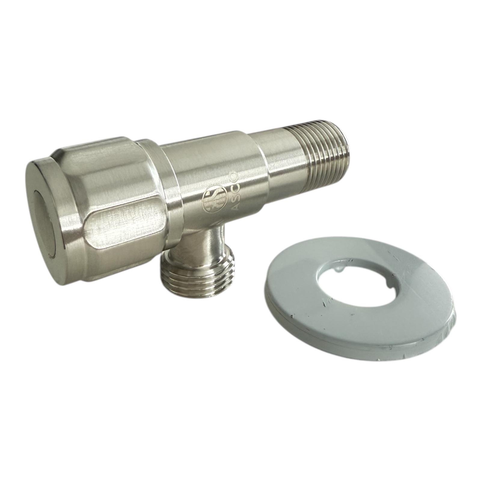 Кран кутовий ASCO 1/2"-3/4" нержавіюча сталь SS-304-02 (00-00004809)