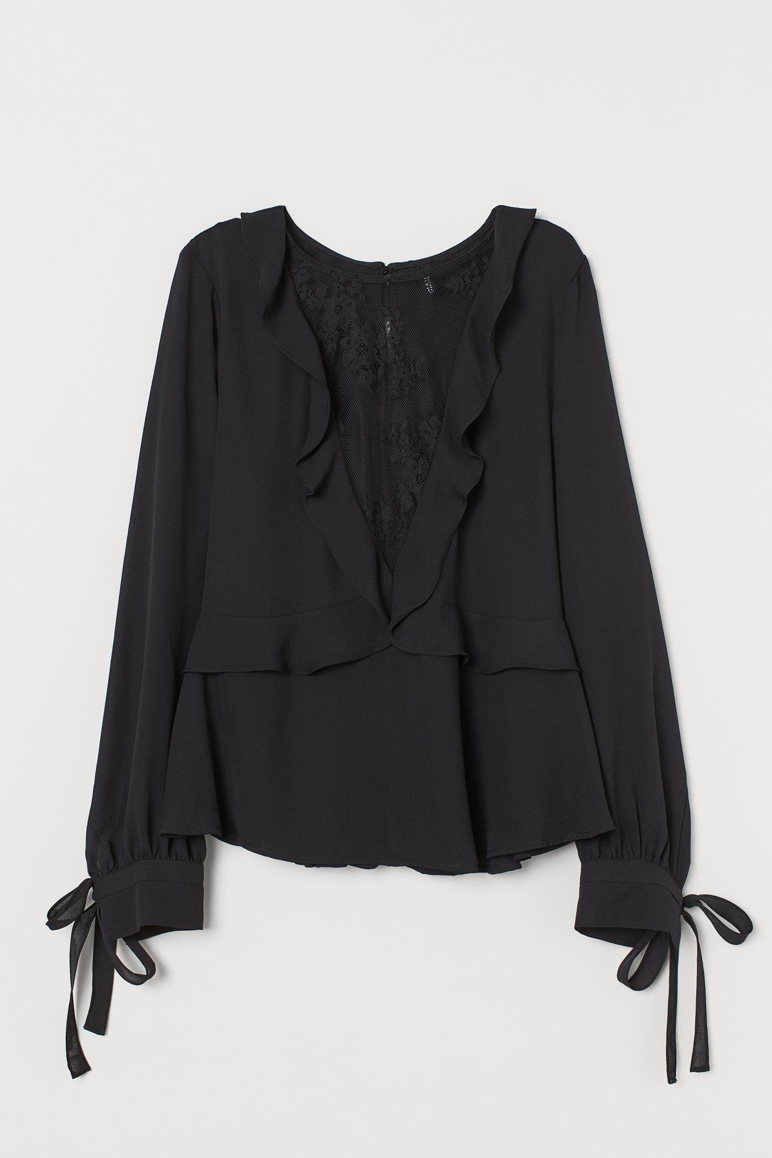 Блуза с кружевом р. 36 Черный (7773150dm)