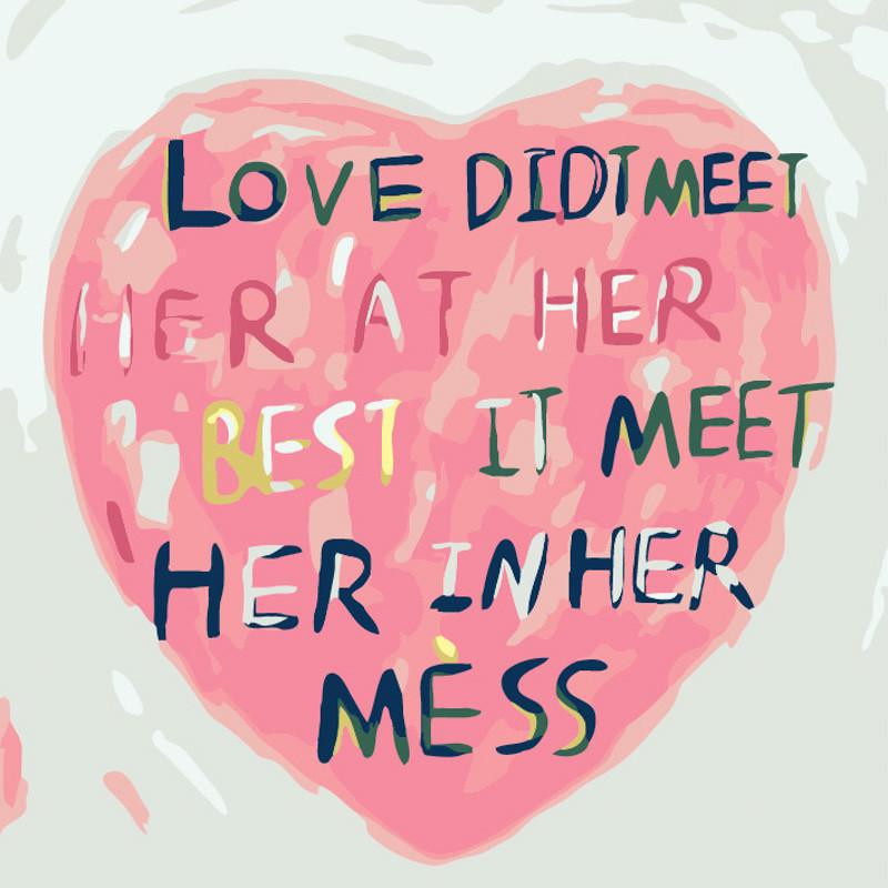 Картина по номерам Strateg Постер любви 20х20 см (HH5006)