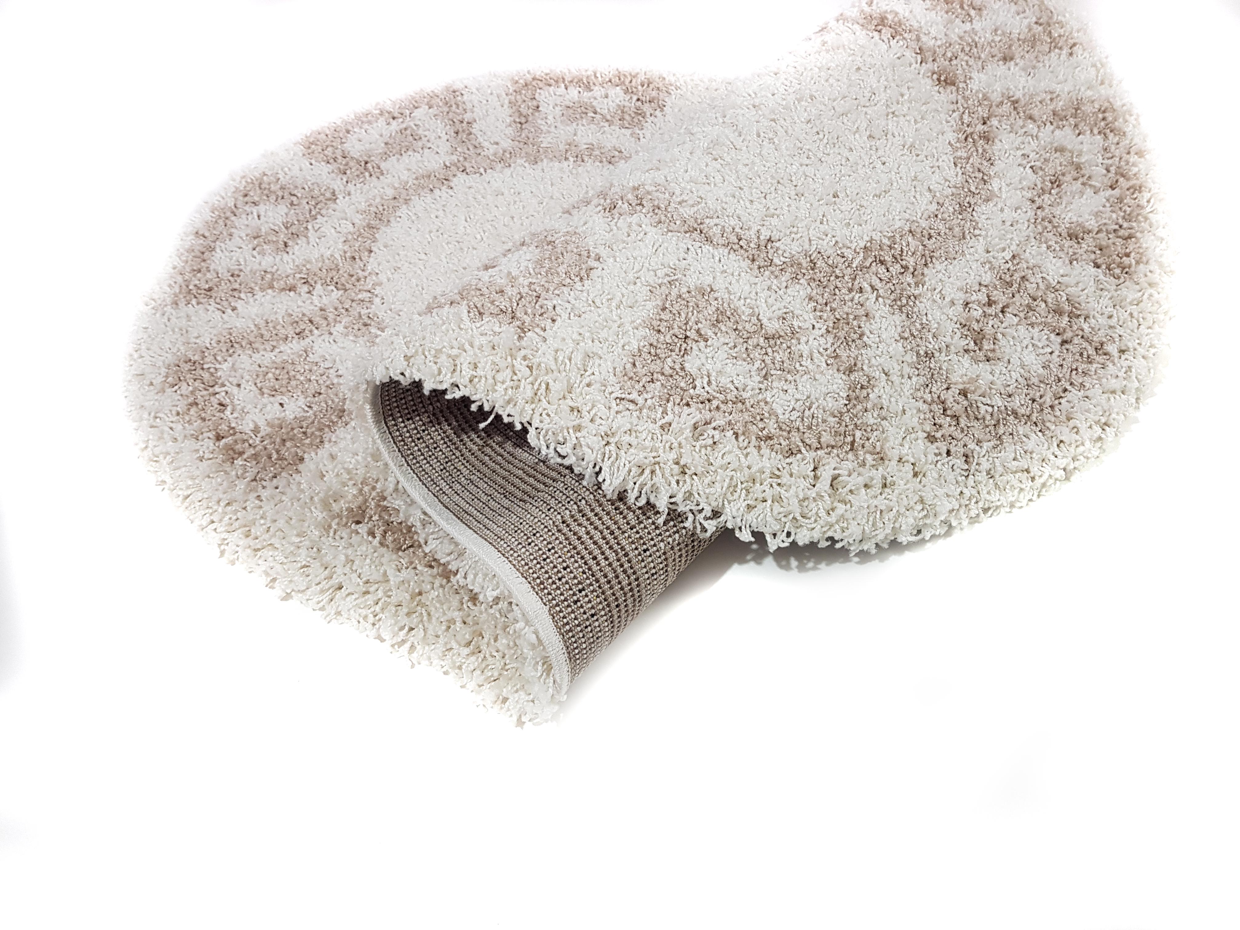 Ковер с высоким ворсом Super Lux Shaggy 150x300 см овал Кремовый (A361B) - фото 6