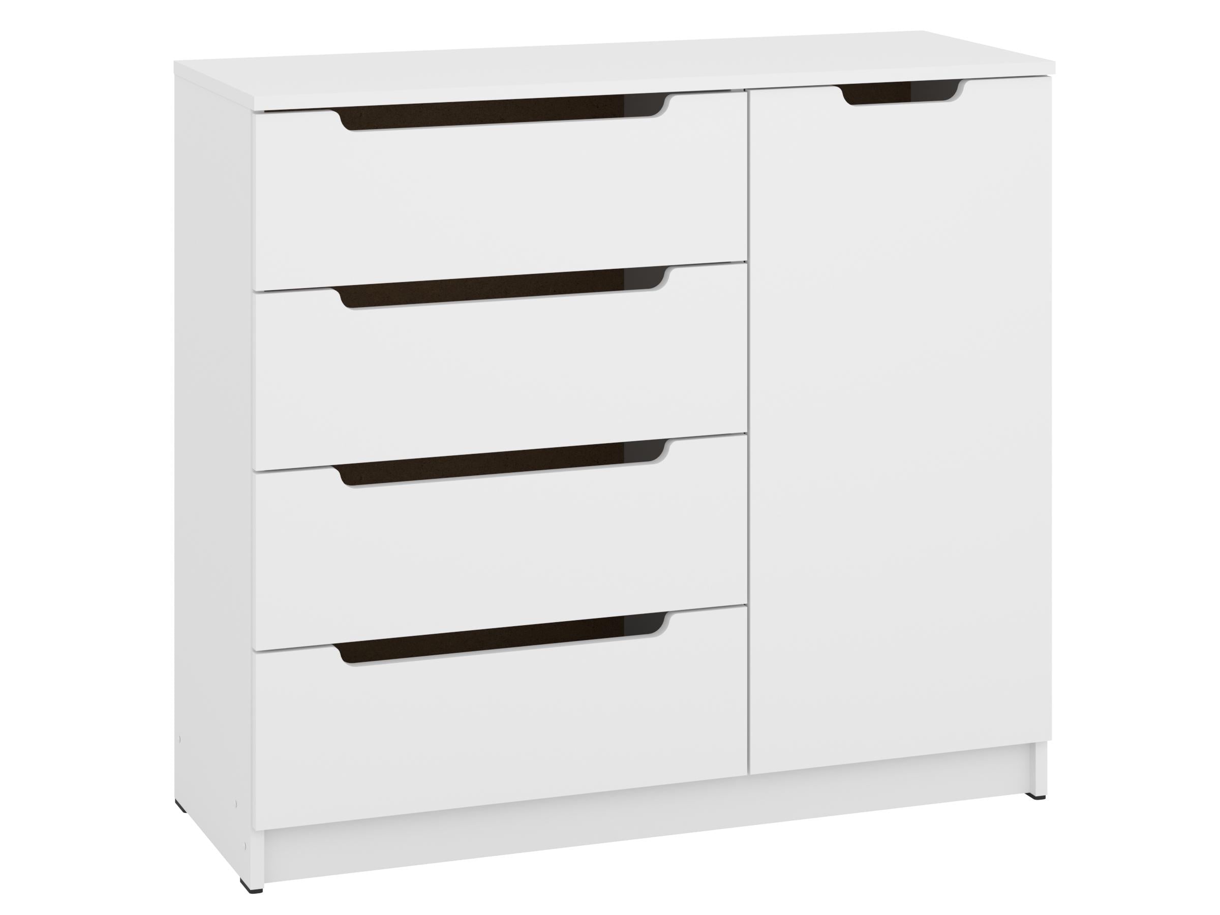 Комод з шухлядами PEHOTIN ЕКО К-4+1 ДСП 100х38х90 см Білий (PN-100582)