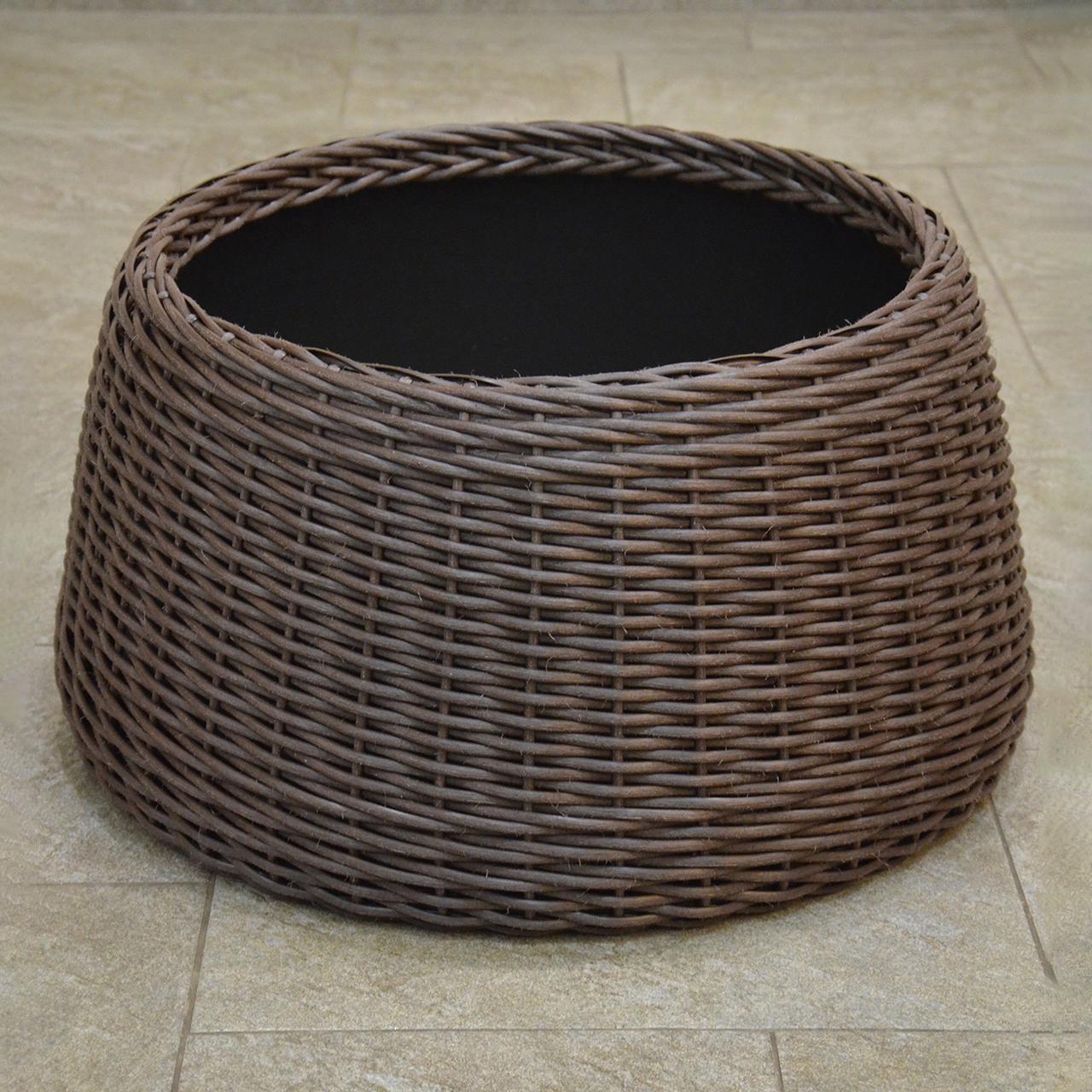 Подставка-юбка под елку плетеная из искусственного ротанга/ручной работы M Чесаный венге (23297118) - фото 4 Подставка-юбка под елку плетеная из искусственного ротанга/ручной работы M Чесаный венге (23297118) - фото 4