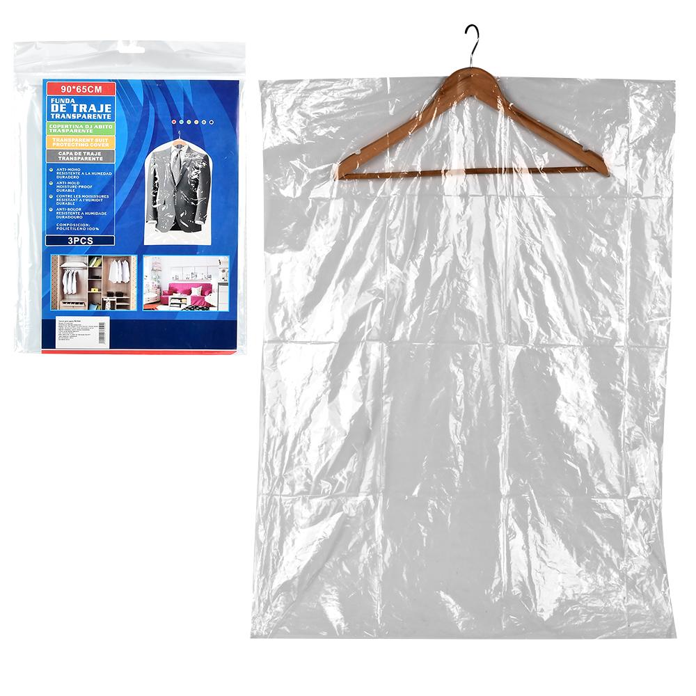 Набор чехолов для одежды FUNDA R97834 полиэтиленовые 3 шт. 90х65 см Прозрачный - фото 3