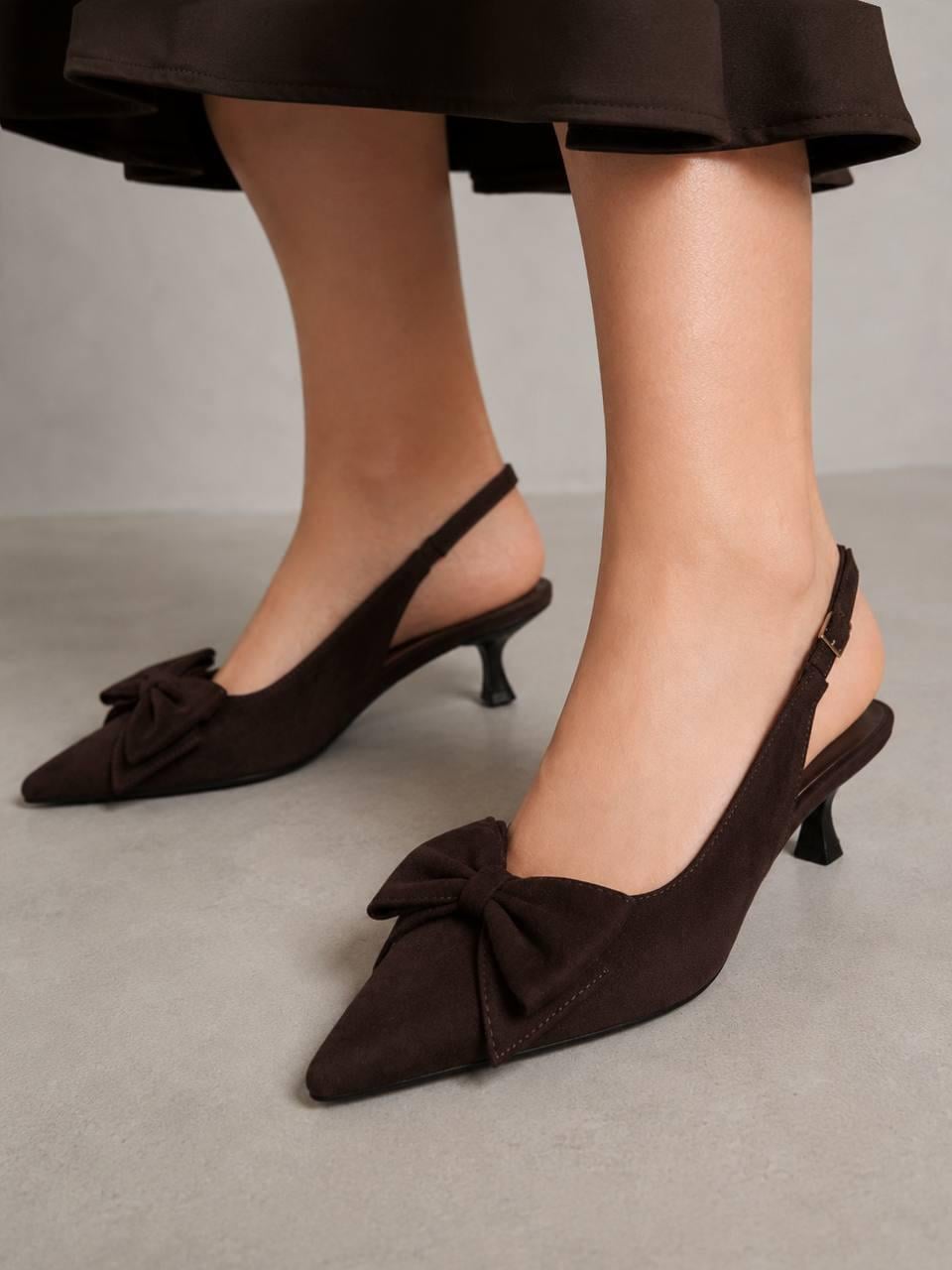 Туфли женские Meideli 2051-13 slingback лодочки с бантом на каблуке р. 40 Коричневый (7406) Туфли женские Meideli 2051-13 slingback лодочки с бантом на каблуке р. 40 Коричневый (7406)
