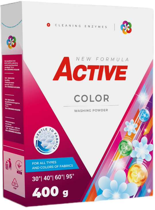 Стиральный порошок Active Color универсальный 400 г (15192)
