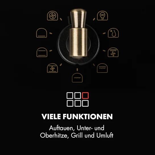 Духова шафа KLARSTEIN Victoria ретро 9 функцій 50-250°C Чорний (10032460) - фото 3