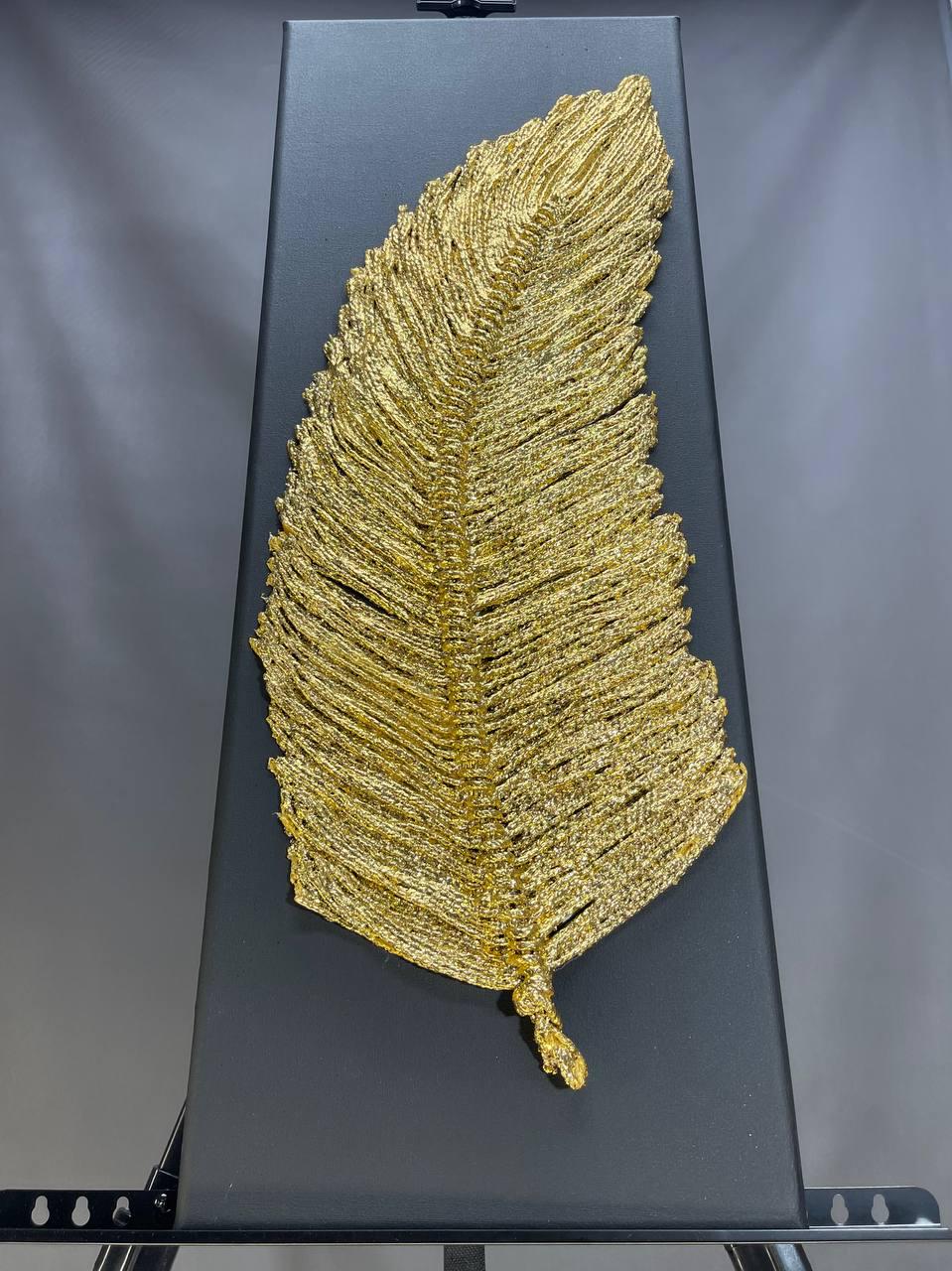 Картина ручної роботи Zilini 88888 Перо 80x30 см Золотий (27615044) - фото 2 Картина ручної роботи Zilini 88888 Перо 80x30 см Золотий (27615044) - фото 2