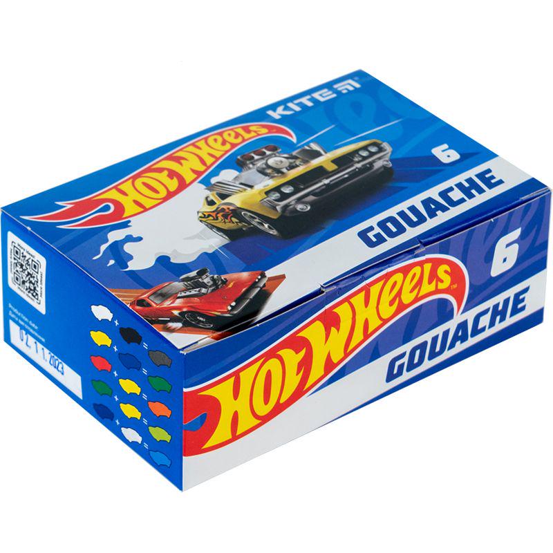 Набор гуашевых красок KITE Hot Wheels 6 цветов по 20 мл (HW23-062)