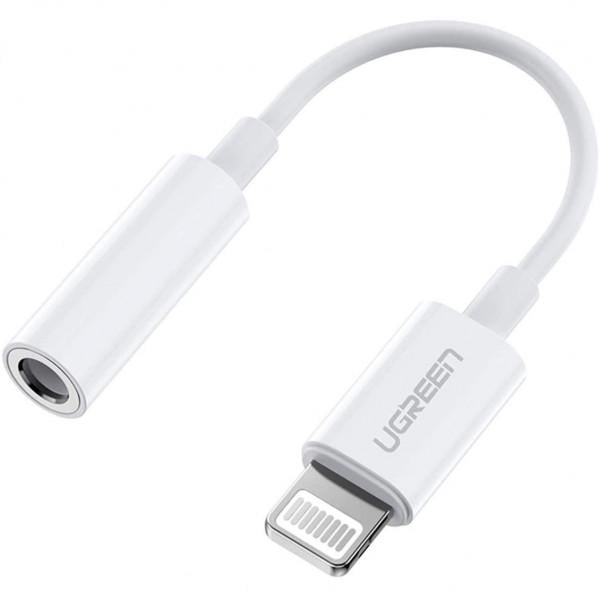 Перехідник UGREEN US212 Lightning на 3,5 мм 10 см Білий (617593)