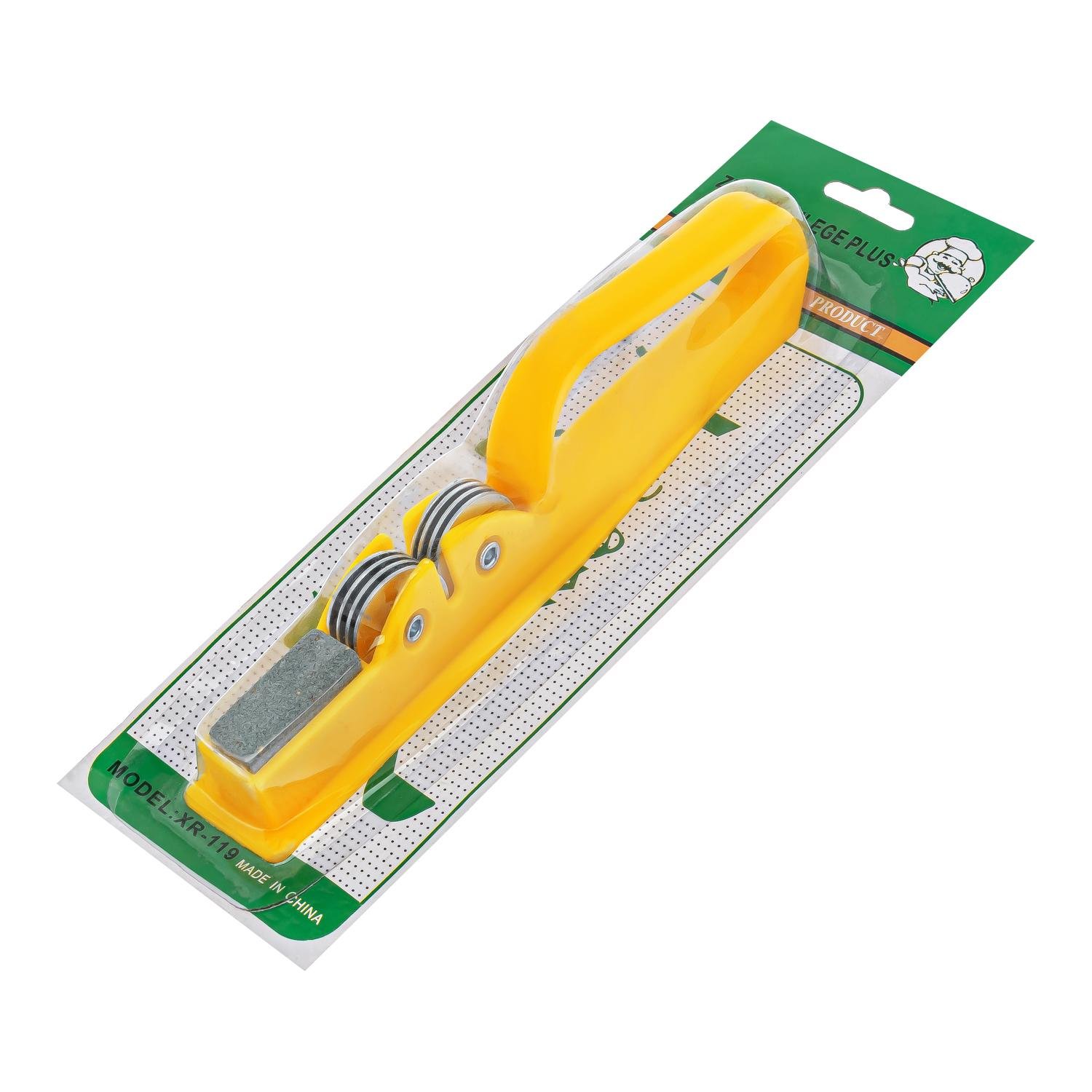 Точила для кухонных ножей ручная механическая пластиковая со стругачным камнем Бежевый (86763) - фото 5