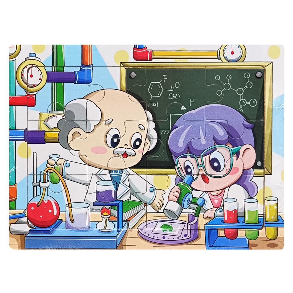 Пазл-вкладиш дерев'яний дитячий Урок хімії MD 1343-6 12 ел. (RLT52766)