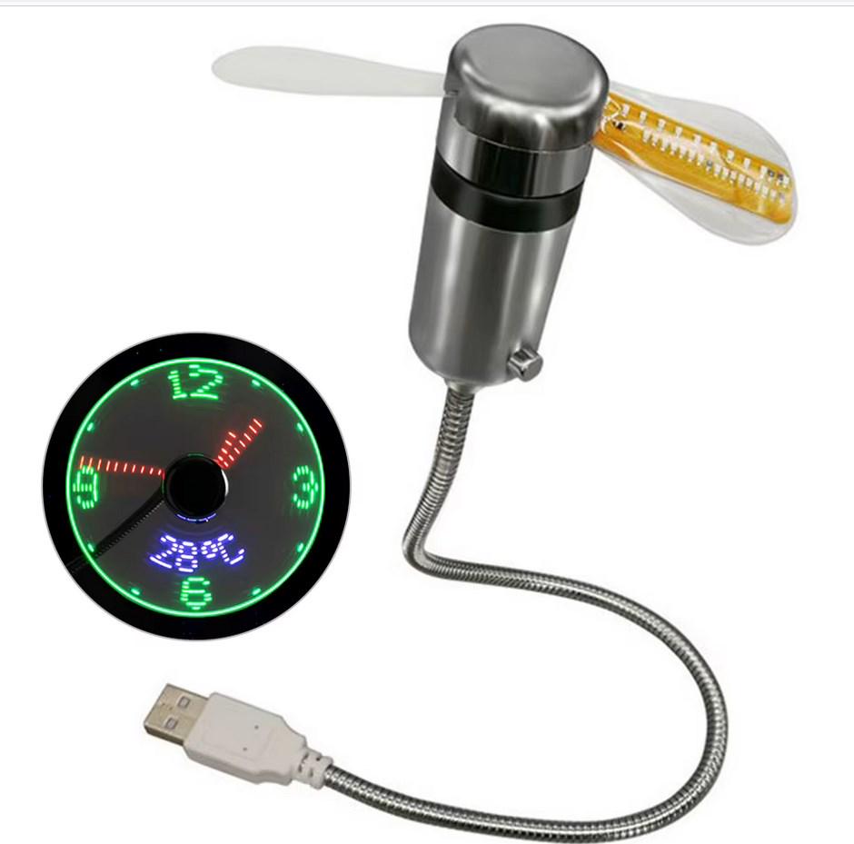 Вентилятор USB з LED підсвічуванням з годинником та градусником 330 mAh (2296428867) - фото 5