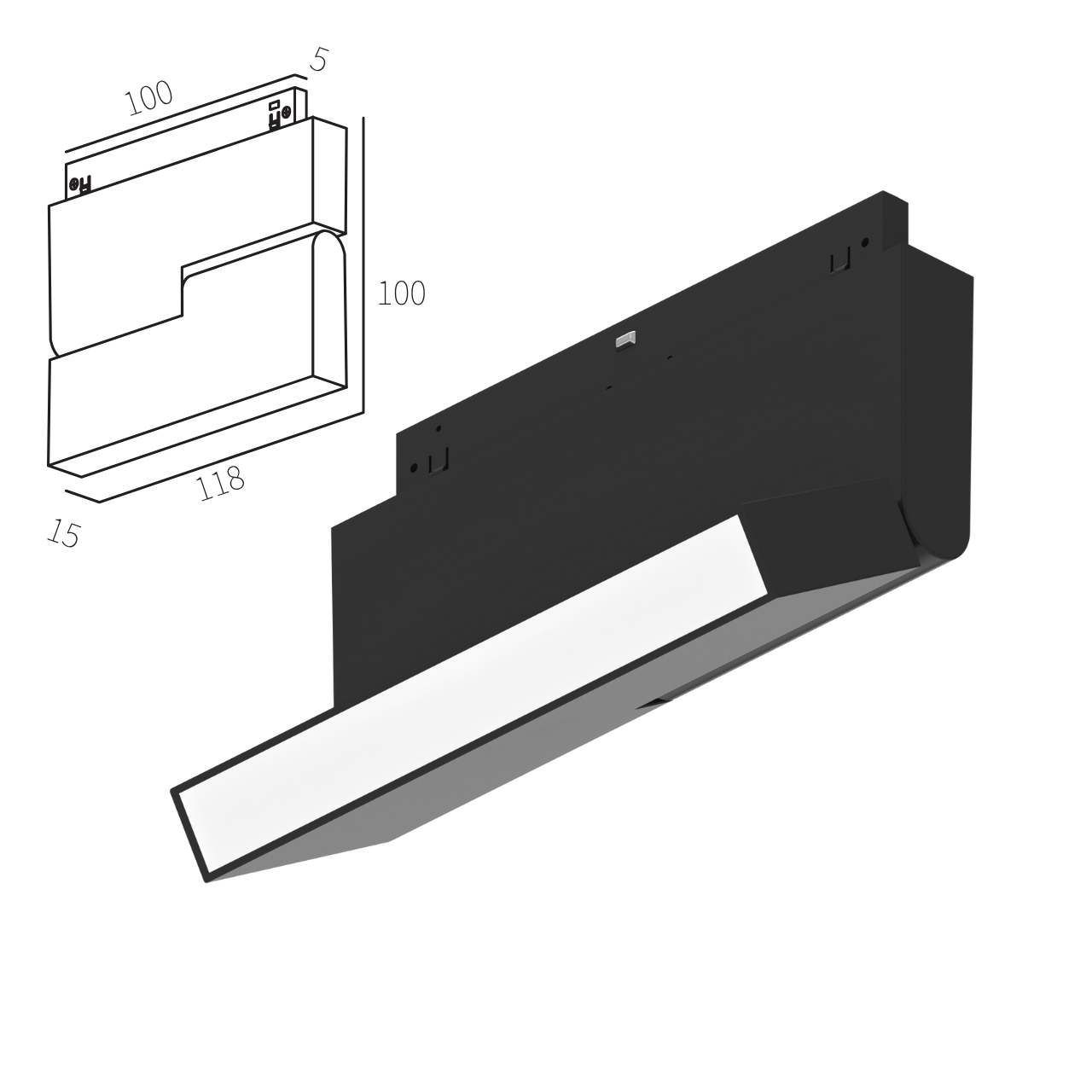 Светильник магнитный трековый MERALLI LINE BOX ROTABLE 118 6W 3000K/6000K регулируемая WIFI 2,4G TUYA Черный (TRPVLBR118) - фото 2 Светильник магнитный трековый MERALLI LINE BOX ROTABLE 118 6W 3000K/6000K регулируемая WIFI 2,4G TUYA Черный (TRPVLBR118) - фото 2
