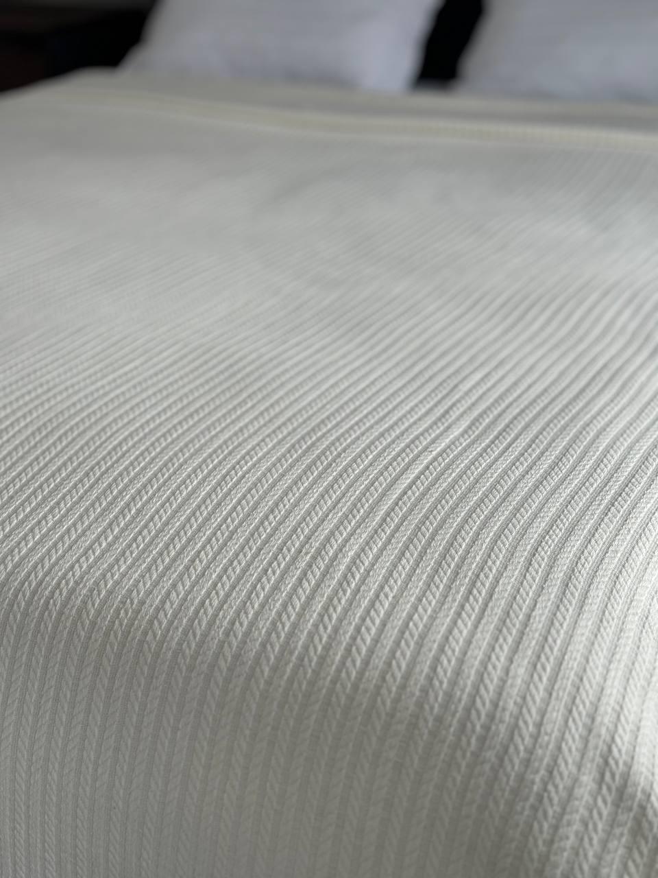 Плед-покривало Косичка котон 220х230 см Молочний (20833-2) - фото 3