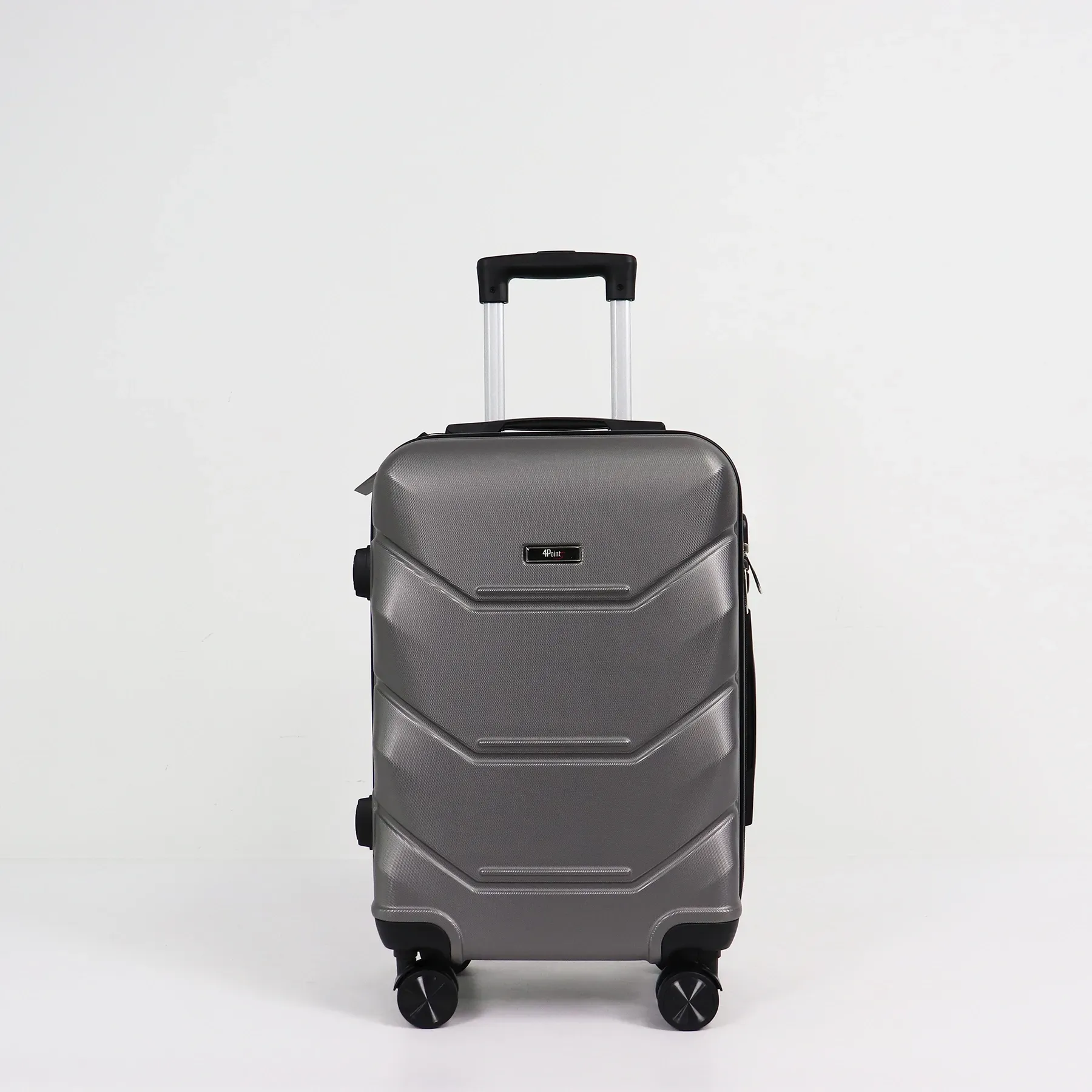 Валіза дорожня 4Points ONE маленька на подвійних колесах пластикова S Темно-сірий (40614)
