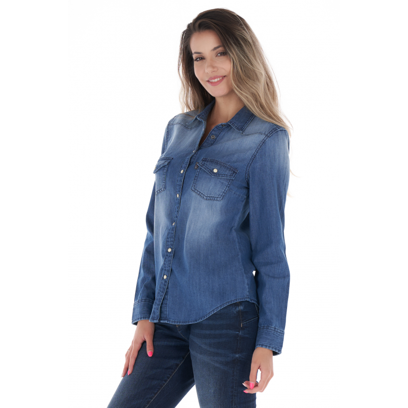 Рубашка женская Lee Cooper 60291003 L Синий - фото 4 Рубашка женская Lee Cooper 60291003 L Синий - фото 4