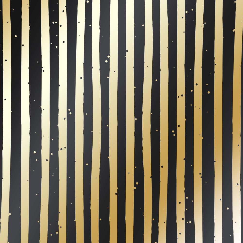 Лист бумаги односторонний Golden Stripes с фольгированием 30,5х30,5 см Black