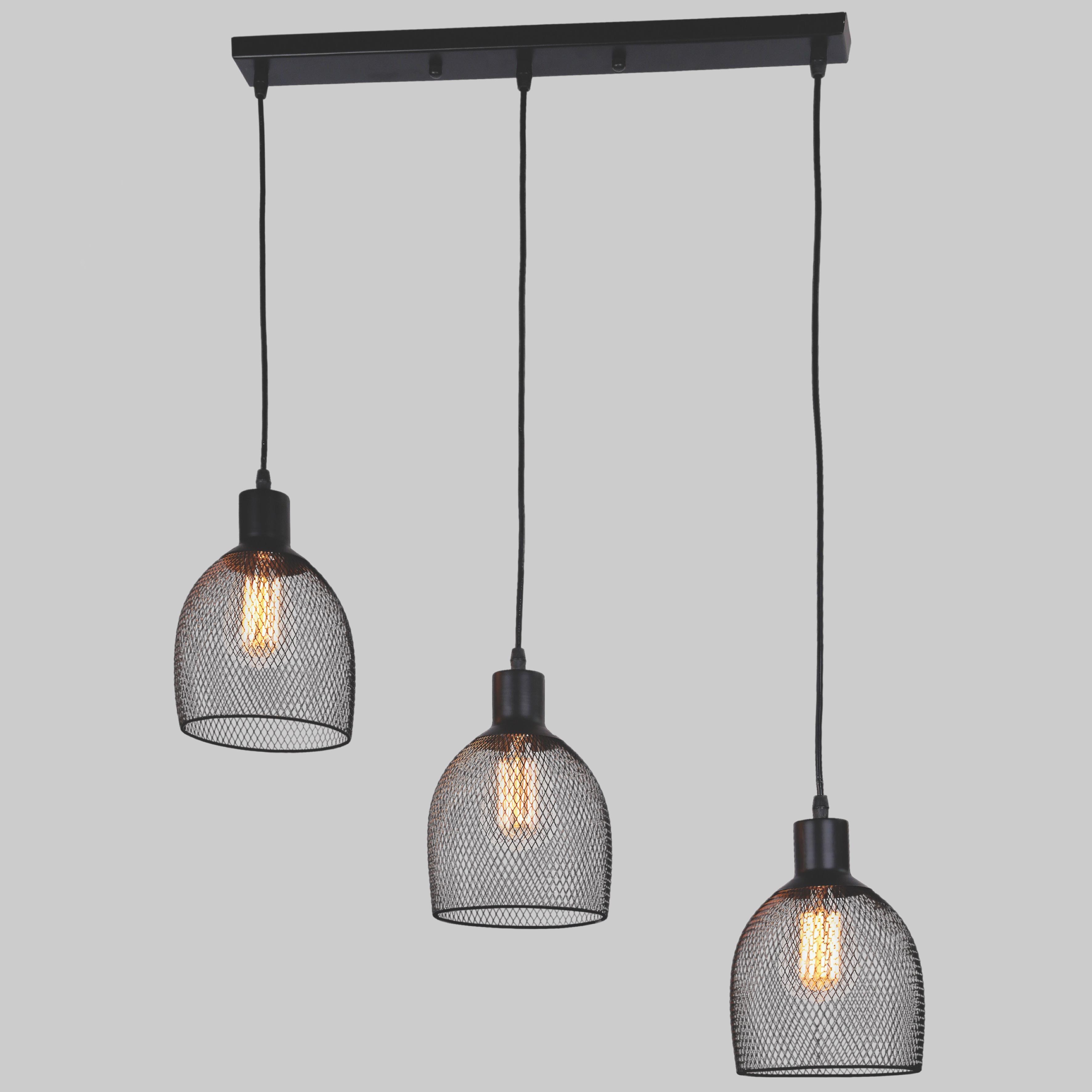 Люстра с металлическими плафонами на планке Черный (56-PR1517-3L) Люстра с металлическими плафонами на планке Черный (56-PR1517-3L)