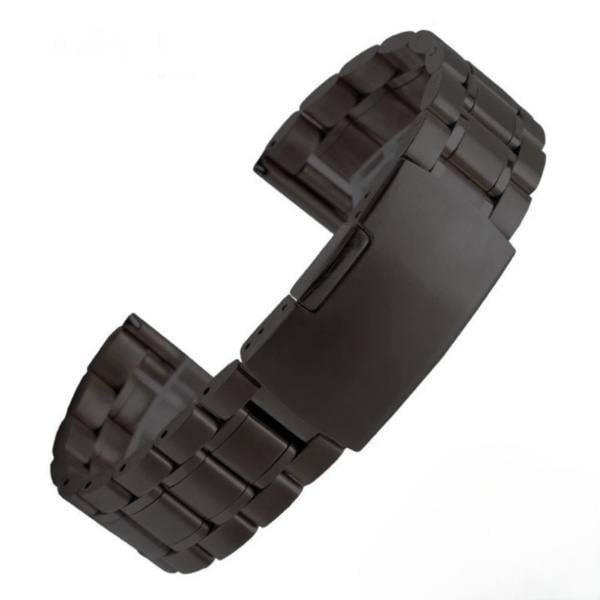 Ремінець для годинника універсальний PREMIUM з боковою застібкою сталевий 18 мм Чорний (76879898)