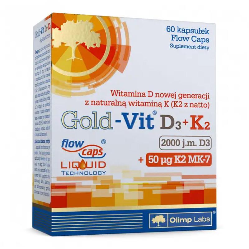 Витамин D3 и К2 Olimp Labs Gold-Vit D3 + K2 2000 IU/50 µg 60 капс. (21099-01)