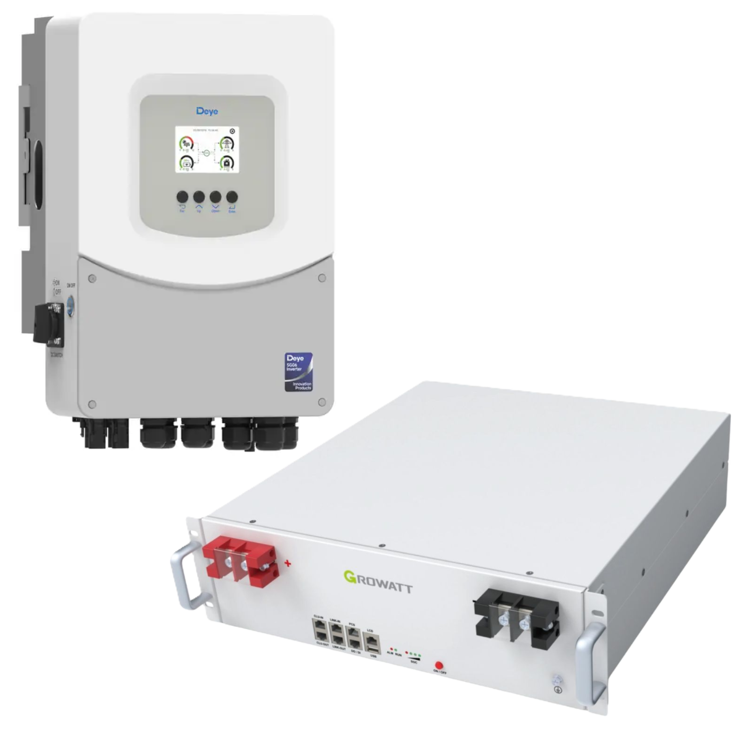 Комплект автономного энергоснабжения Deye 6 кВт SUN-6K-SG06LP1-EU-BM2 и Growatt HOPE 5.0L-B1 5,12 кВт·ч (38125018)