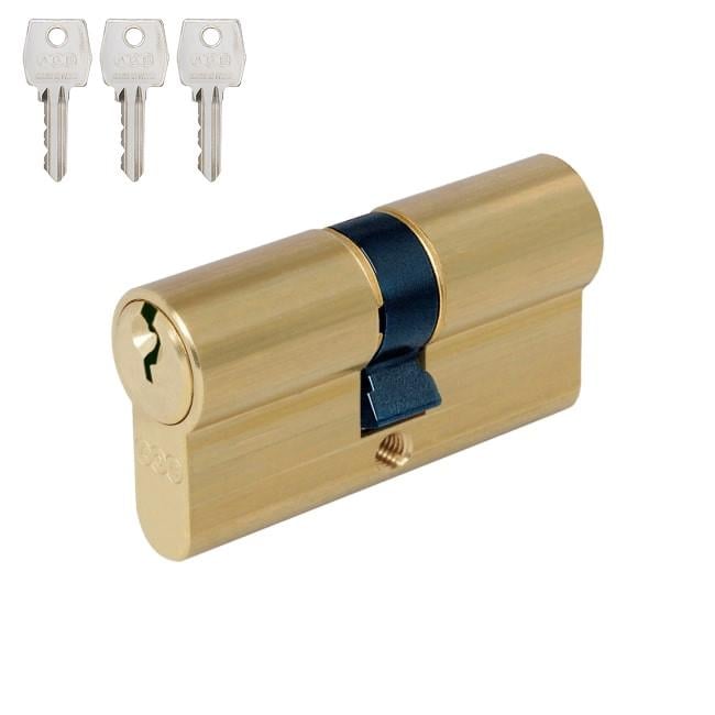 Цилиндр замка AGB Mod.600 90 мм 45х45 ключ-ключ Латунь (C60301.40.40)