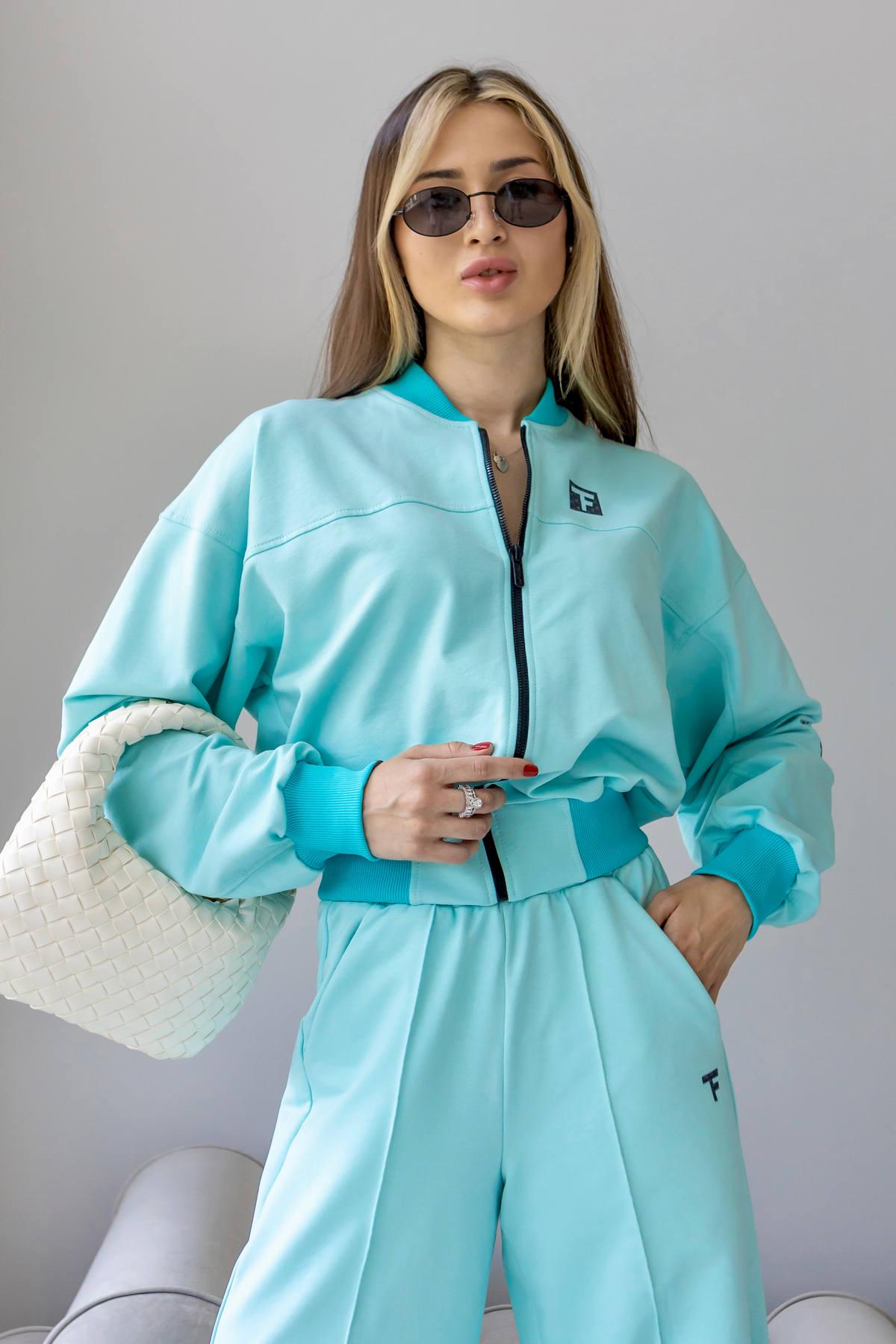 Женский бомбер на молнии TOTALFIT M Голубой (12323714) Женский бомбер на молнии TOTALFIT M Голубой (12323714)