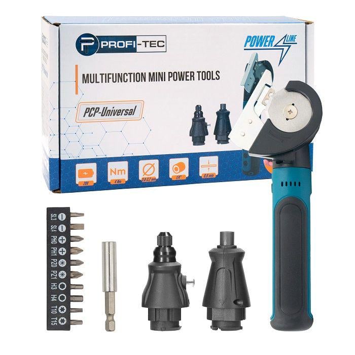 Аккумуляторный мини-инструмент 3в1 PROFI-TEC PCP-Universal мини резак с диском/отвертка/бормашина/набор бит (005945) - фото 1 Аккумуляторный мини-инструмент 3в1 PROFI-TEC PCP-Universal мини резак с диском/отвертка/бормашина/набор бит (005945) - фото 1